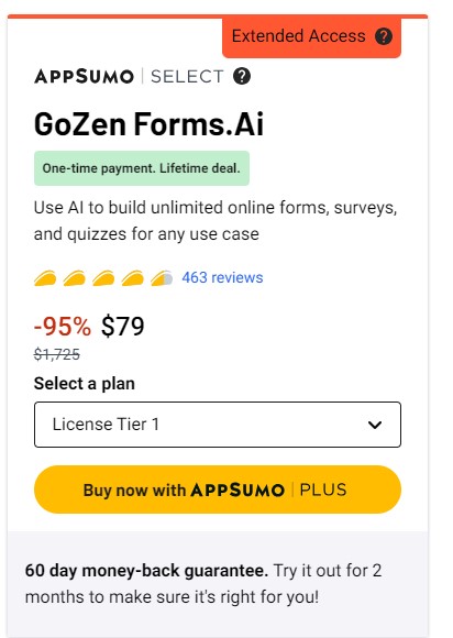 Buy GoZen Forms.Ai Lfite Deal