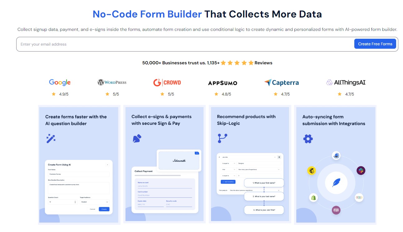 No-Code Form Builder that Collects More Data